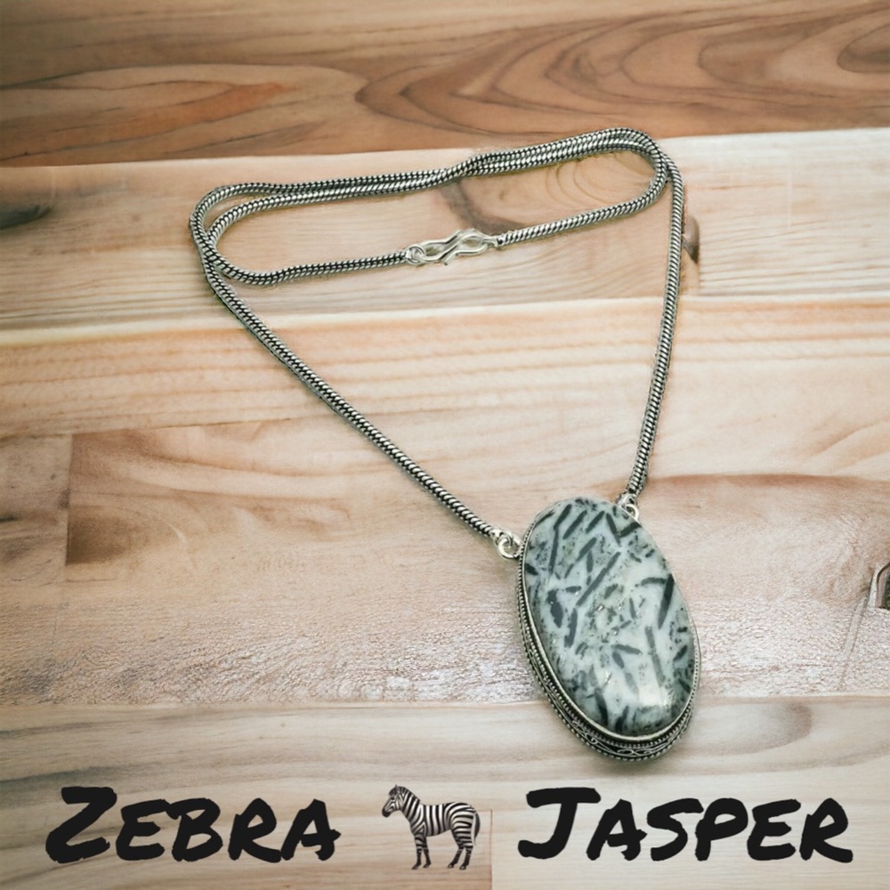 #246 Zebra 🦓 Jasper Handcrafted Necklace NWOT